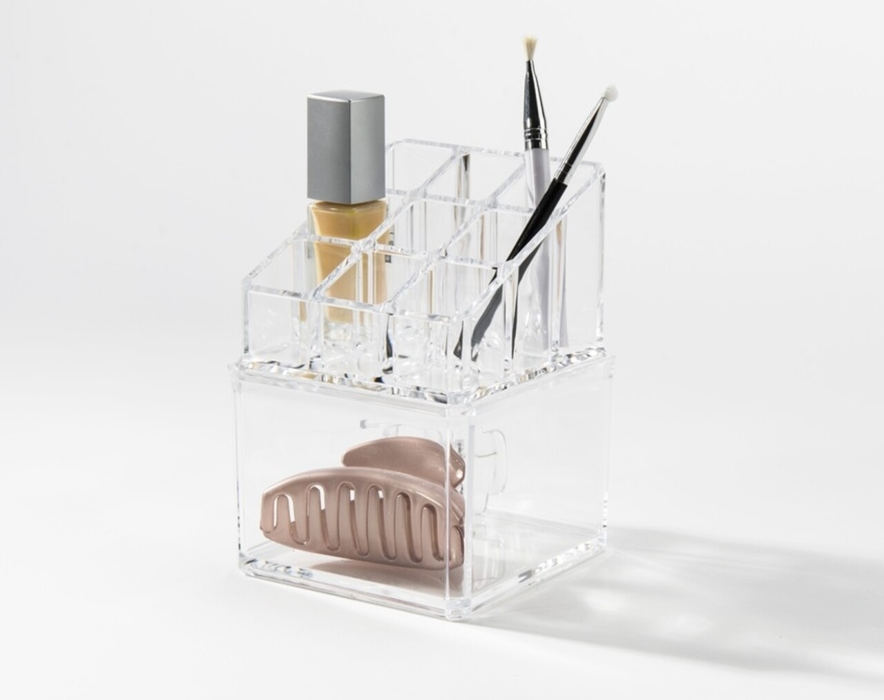 Organizator pentru rujuri si accesorii Compactor, 10 compartimente, transparent - imagine 3